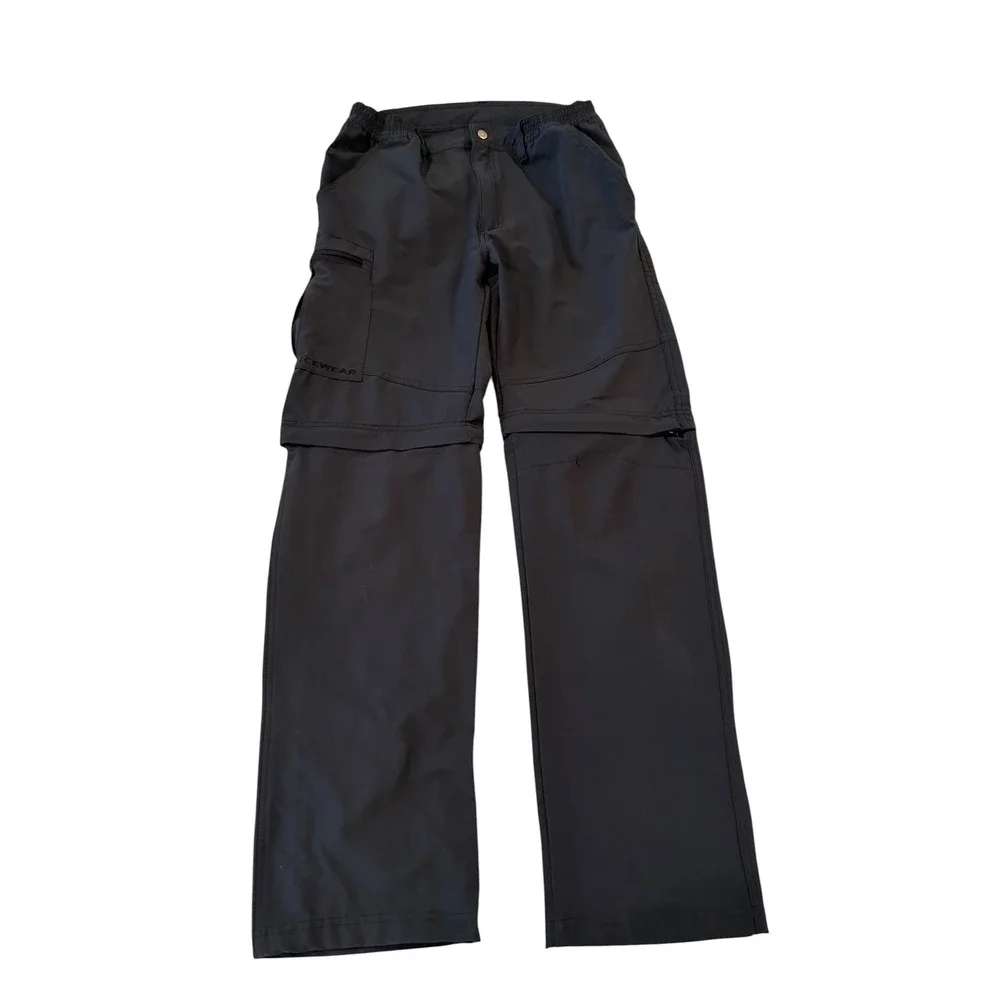 Icewear Iceland Mens Convertible Cargo Pants Zip Off Shorts Black Size Medium